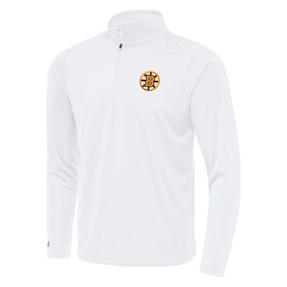 Boston Bruins Antigua Tribute Lightweight Quarter-Zip Pullover White