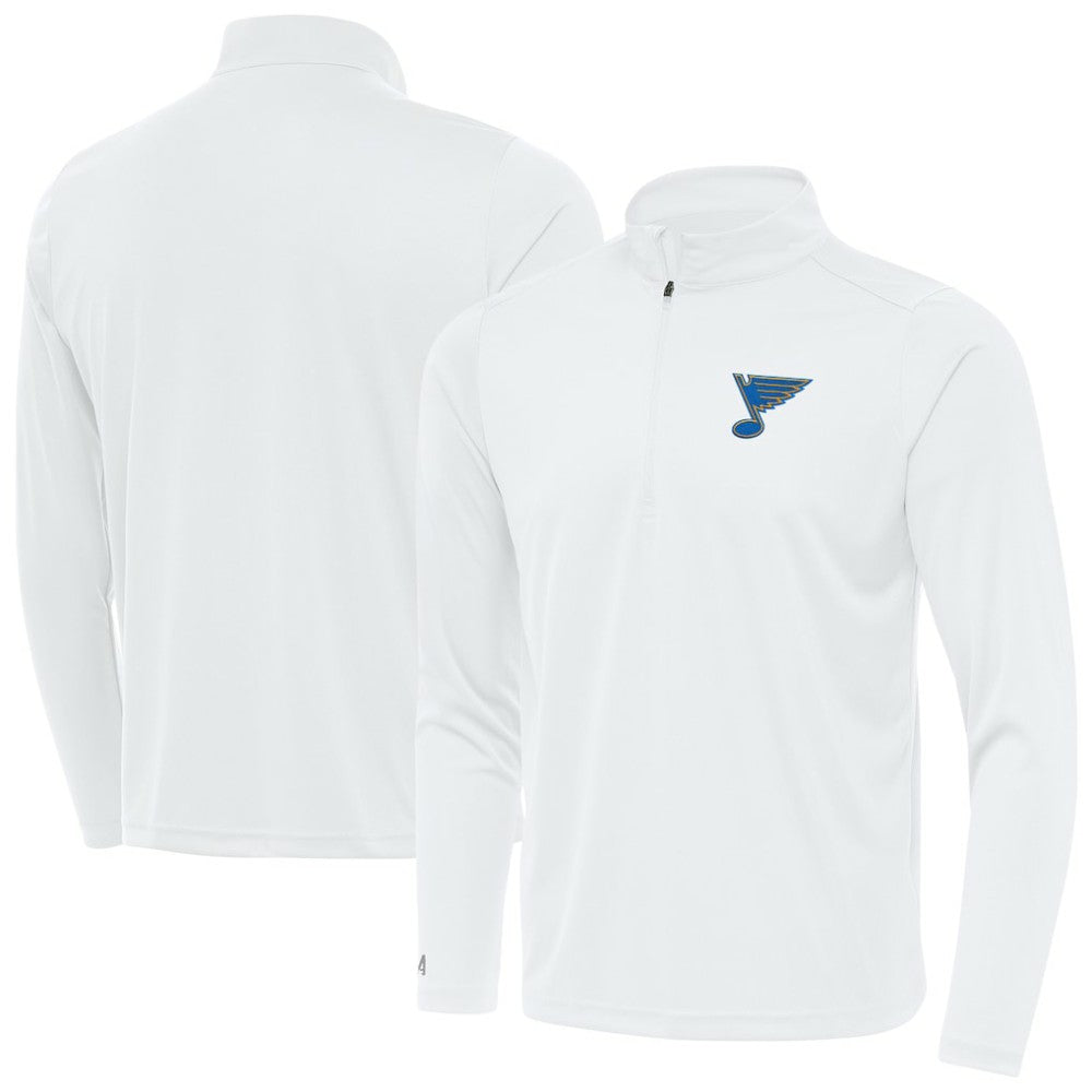 St. Louis Blues - Antigua Tribute Lightweight Quarter-Zip Pullover White