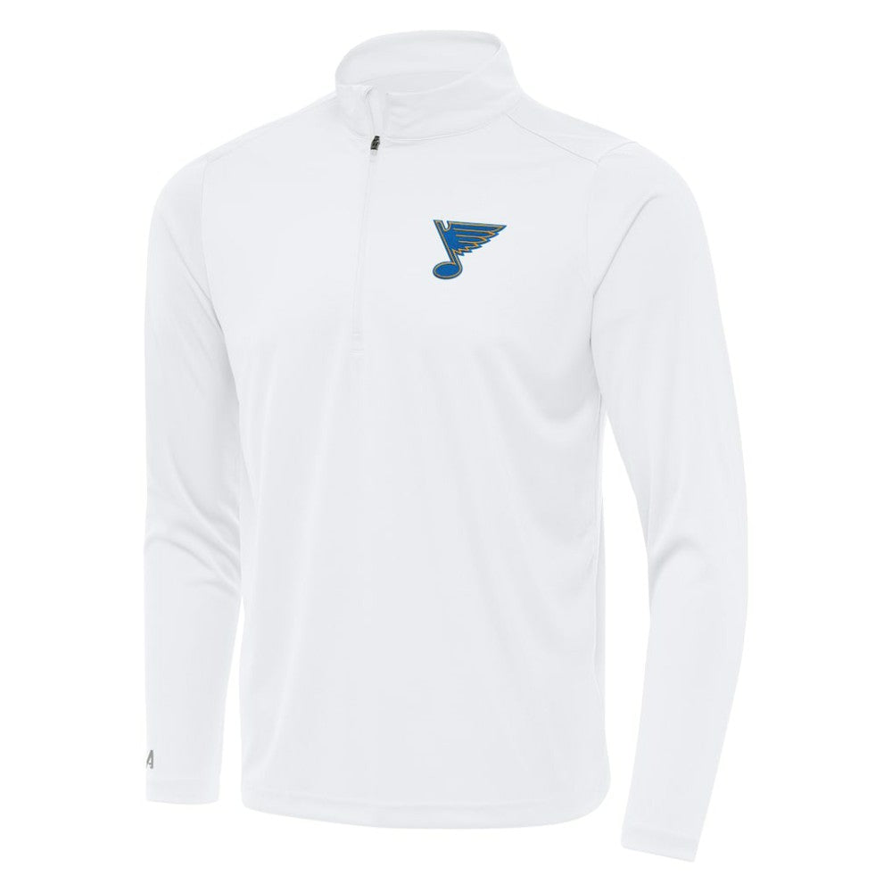 St. Louis Blues - Antigua Tribute Lightweight Quarter-Zip Pullover White