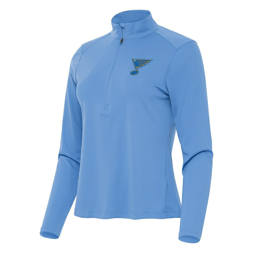 St. Louis Blues - Antigua Women's Tribute Half-Zip Pullover Blue