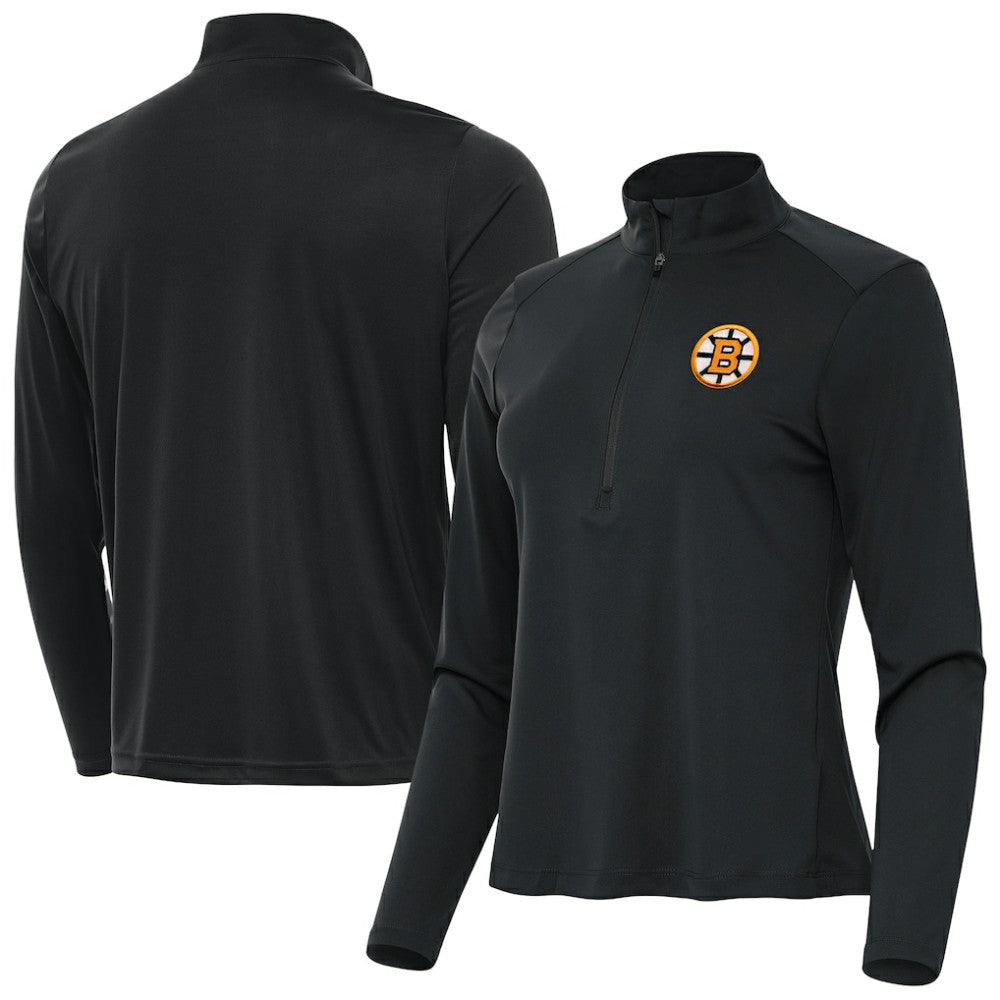 Boston Bruins Antigua Women's Tribute Half-Zip Pullover Gray