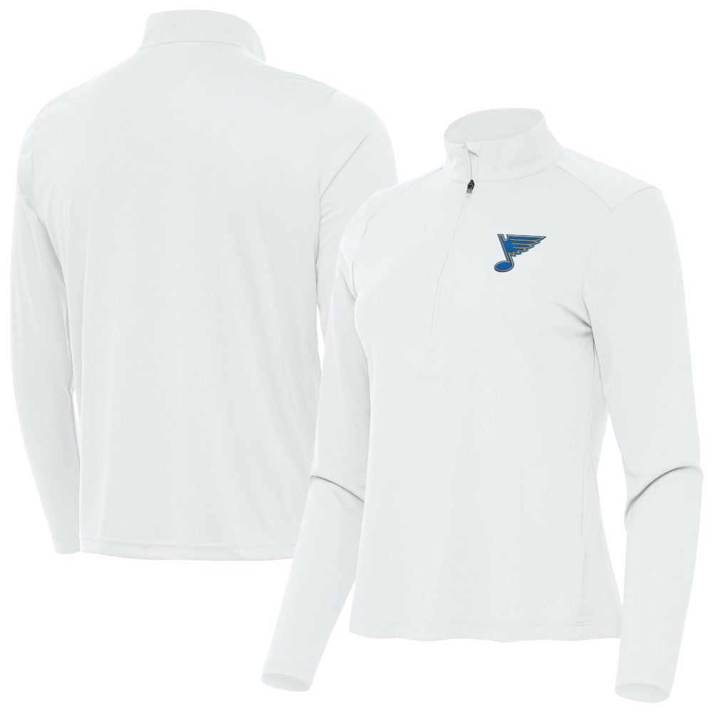 St. Louis Blues - Antigua Women's Tribute Half-Zip Pullover White