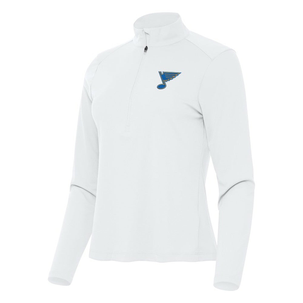 St. Louis Blues - Antigua Women's Tribute Half-Zip Pullover White