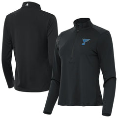 St. Louis Blues - Antigua Women's Tribute Half-Zip Pullover Gray