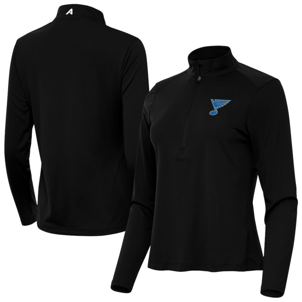 St. Louis Blues - Antigua Women's Tribute Half-Zip Pullover Black
