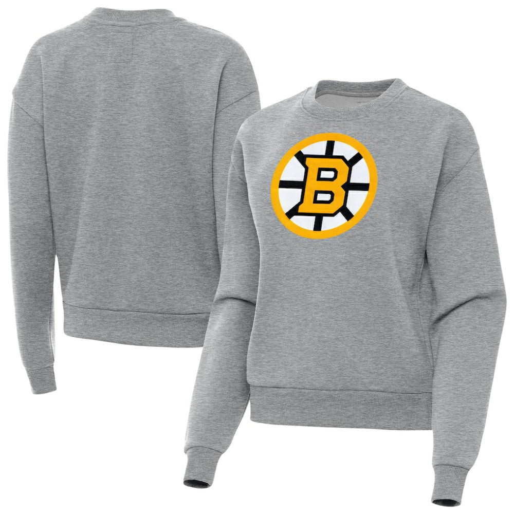 Boston Bruins Antigua Women's Victory Pullover Sweatshirt Heather Gray