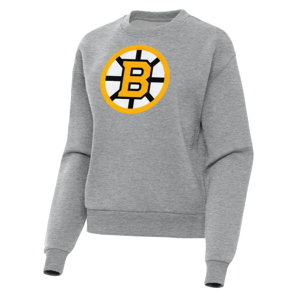 Boston Bruins Antigua Women's Victory Pullover Sweatshirt Heather Gray