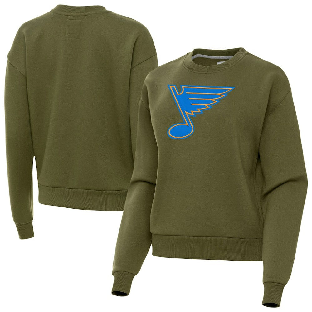 St. Louis Blues - Antigua Women's Victory Pullover Sweatshirt Olive