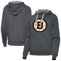 Boston Bruins Antigua Women's Victory Pullover Hoodie Charcoal
