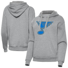 St. Louis Blues - Antigua Women's Victory Pullover Hoodie Heather Gray
