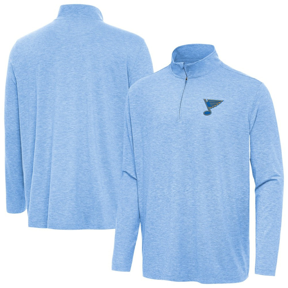 St. Louis Blues - Antigua Hunk Lightweight Quarter-Zip Pullover Heather Blue