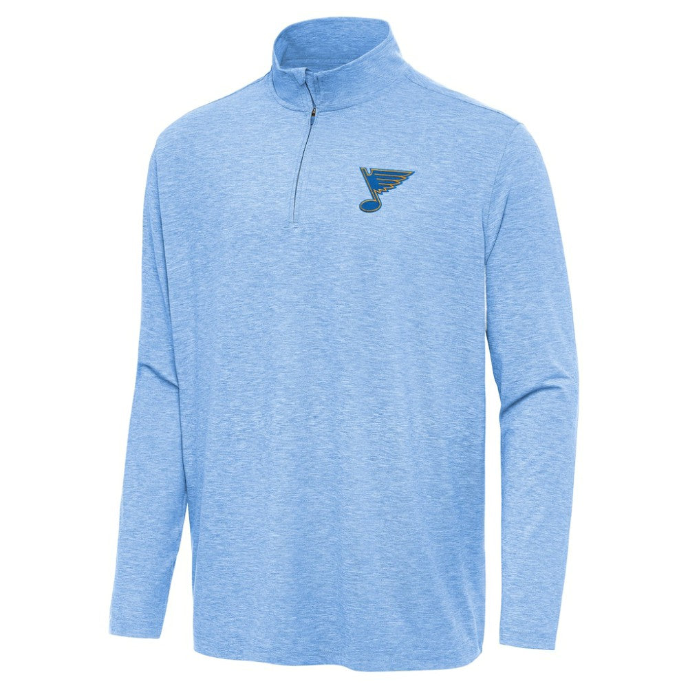 St. Louis Blues - Antigua Hunk Lightweight Quarter-Zip Pullover Heather Blue