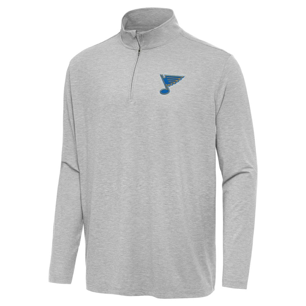 St. Louis Blues - Antigua Hunk Lightweight Quarter-Zip Pullover Heather Gray
