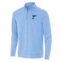 St. Louis Blues - Antigua Bright Quarter-Zip Pullover Heather Blue