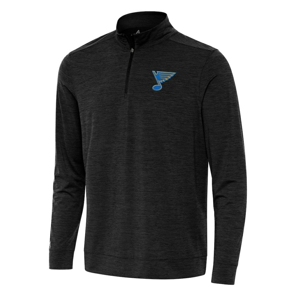 St. Louis Blues - Antigua Bright Quarter-Zip Pullover Heather Black