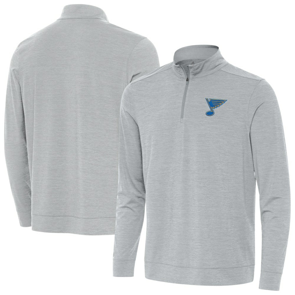 St. Louis Blues - Antigua Bright Quarter-Zip Pullover Heather Gray