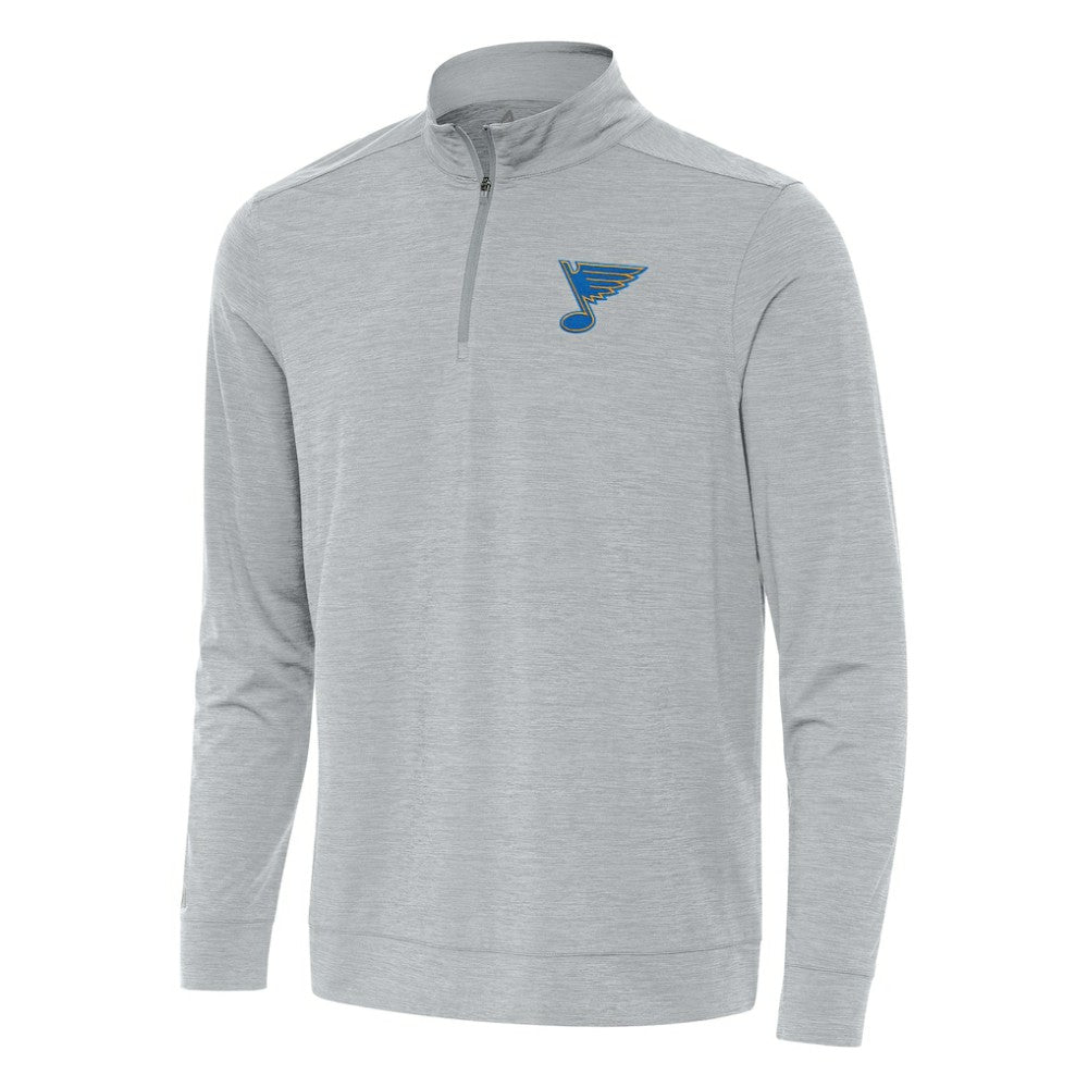 St. Louis Blues - Antigua Bright Quarter-Zip Pullover Heather Gray