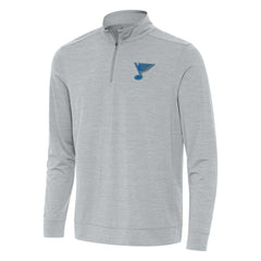 St. Louis Blues - Antigua Bright Quarter-Zip Pullover Heather Gray