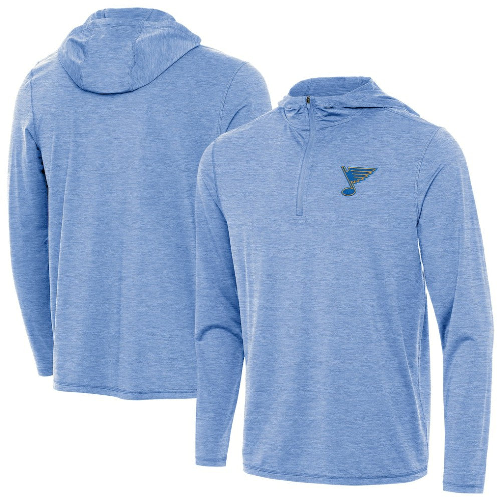 St. Louis Blues - Antigua Tidy Quarter-Zip Hoodie Heather Blue