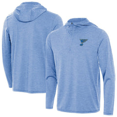 St. Louis Blues - Antigua Tidy Quarter-Zip Hoodie Heather Blue