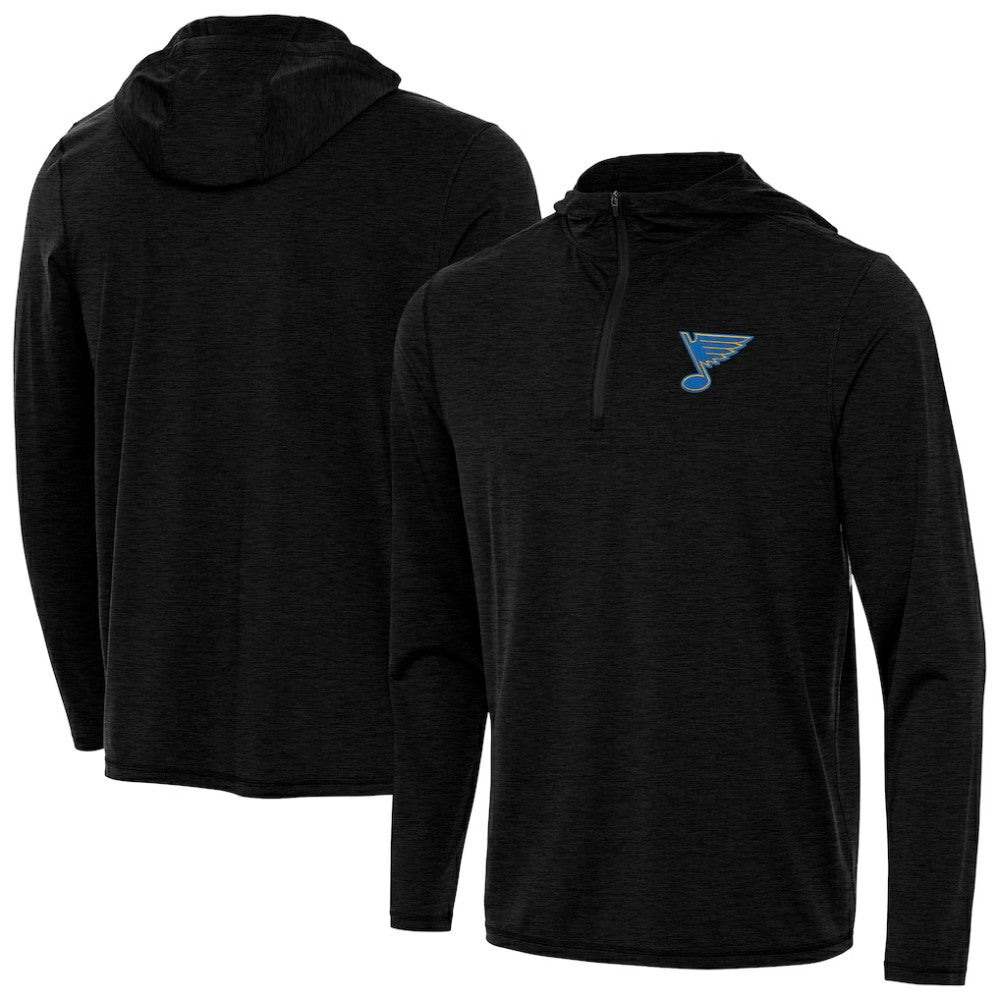 St. Louis Blues - Antigua Tidy Quarter-Zip Hoodie Heather Black