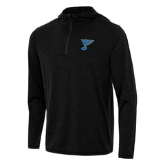 St. Louis Blues - Antigua Tidy Quarter-Zip Hoodie Heather Black