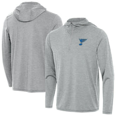 St. Louis Blues - Antigua Tidy Quarter-Zip Hoodie Heather Gray