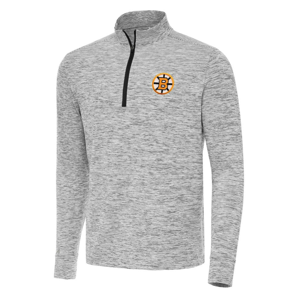 Boston Bruins Antigua Cause Quarter-Zip Jacket Black