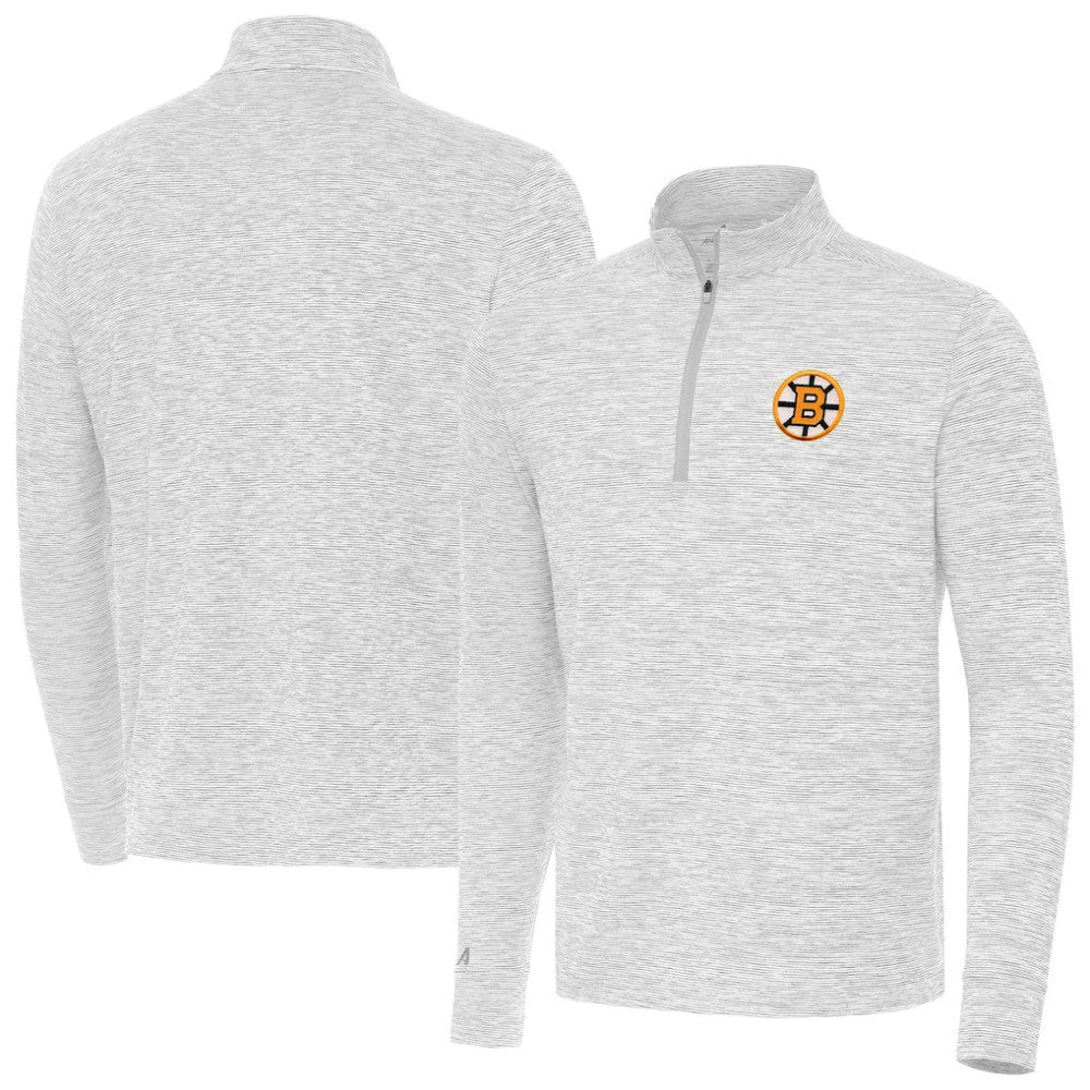 Boston Bruins Antigua Cause Quarter-Zip Jacket Gray
