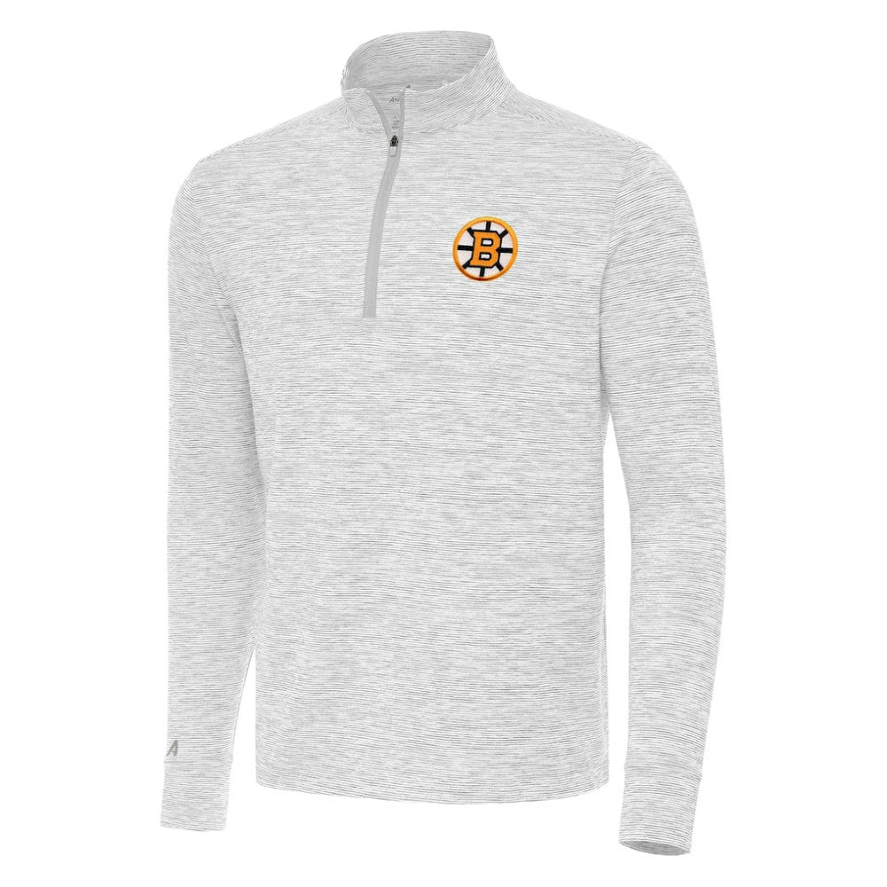 Boston Bruins Antigua Cause Quarter-Zip Jacket Gray