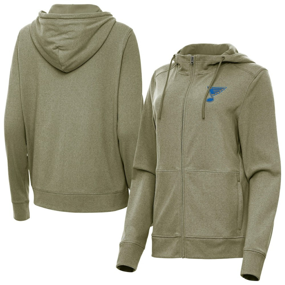 St. Louis Blues - Antigua Women's Seeker Full-Zip Hoodie Olive