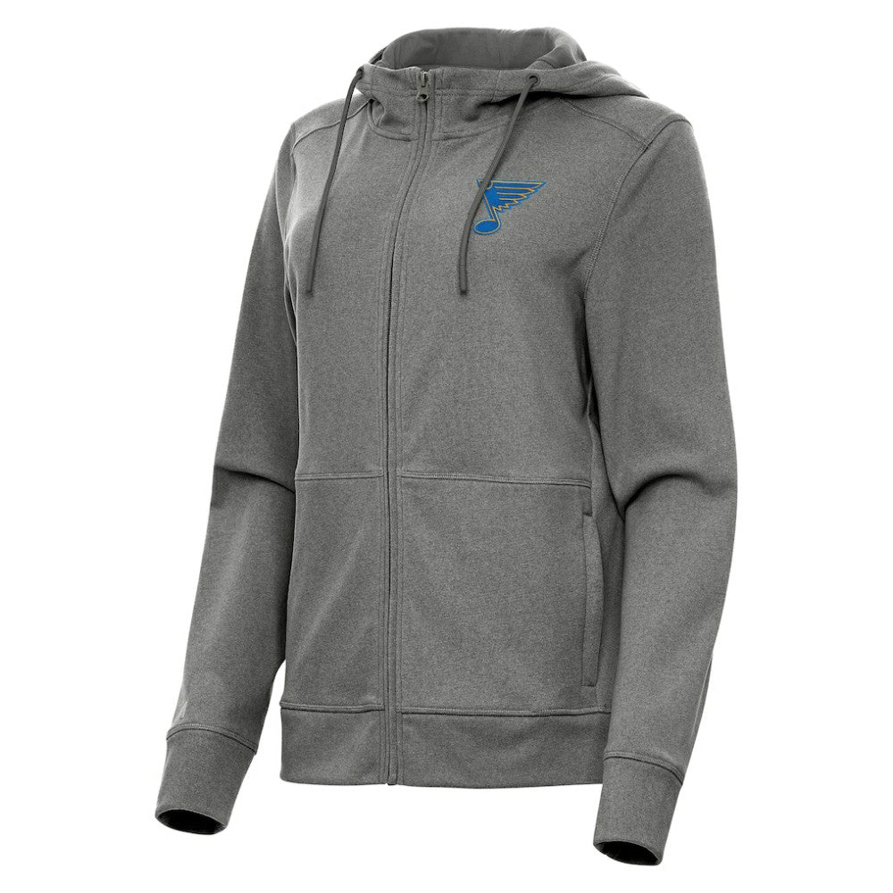 St. Louis Blues - Antigua Women's Seeker Full-Zip Hoodie Heather Black