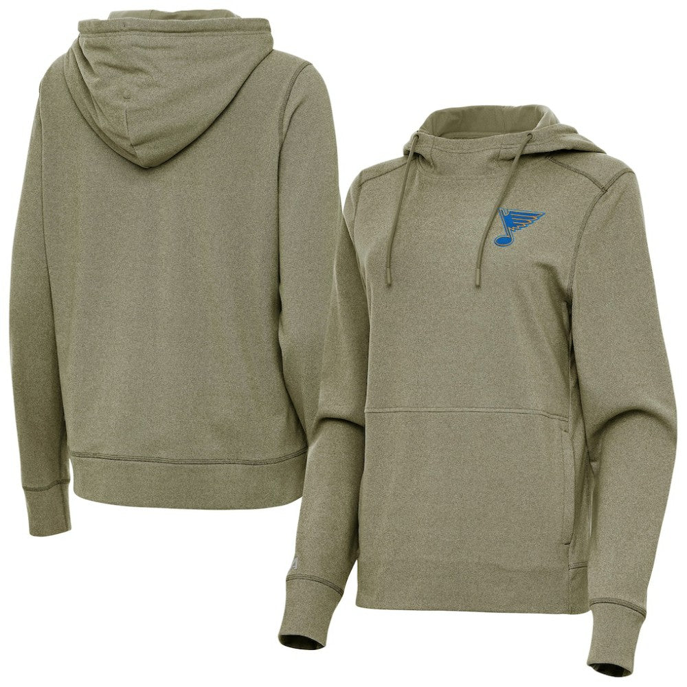 St. Louis Blues - Antigua Women's Justice Pullover Hoodie Olive