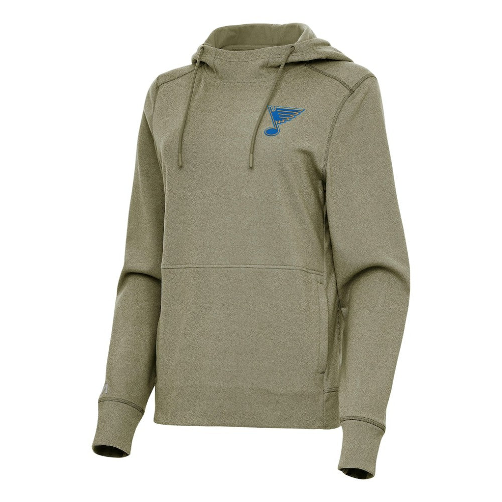 St. Louis Blues - Antigua Women's Justice Pullover Hoodie Olive