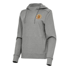 Boston Bruins Antigua Women's Justice Pullover Hoodie Heather Black