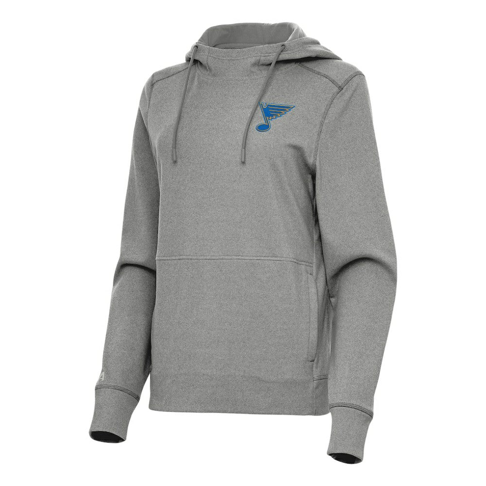 St. Louis Blues - Antigua Women's Justice Pullover Hoodie Heather Black
