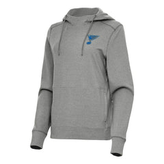St. Louis Blues - Antigua Women's Justice Pullover Hoodie Heather Black