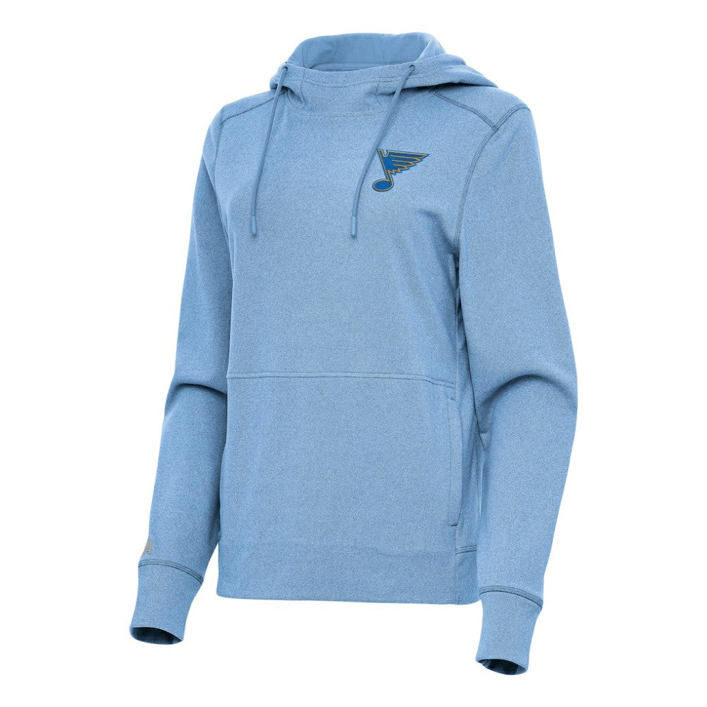St. Louis Blues - Antigua Women's Justice Pullover Hoodie Heather Blue