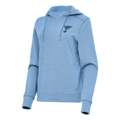St. Louis Blues - Antigua Women's Justice Pullover Hoodie Heather Blue