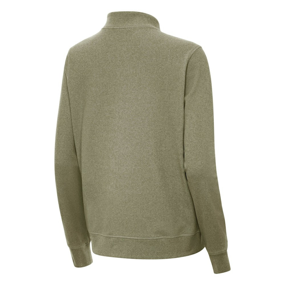 Boston Bruins Antigua Women's Crush Quarter-Zip Pullover Olive