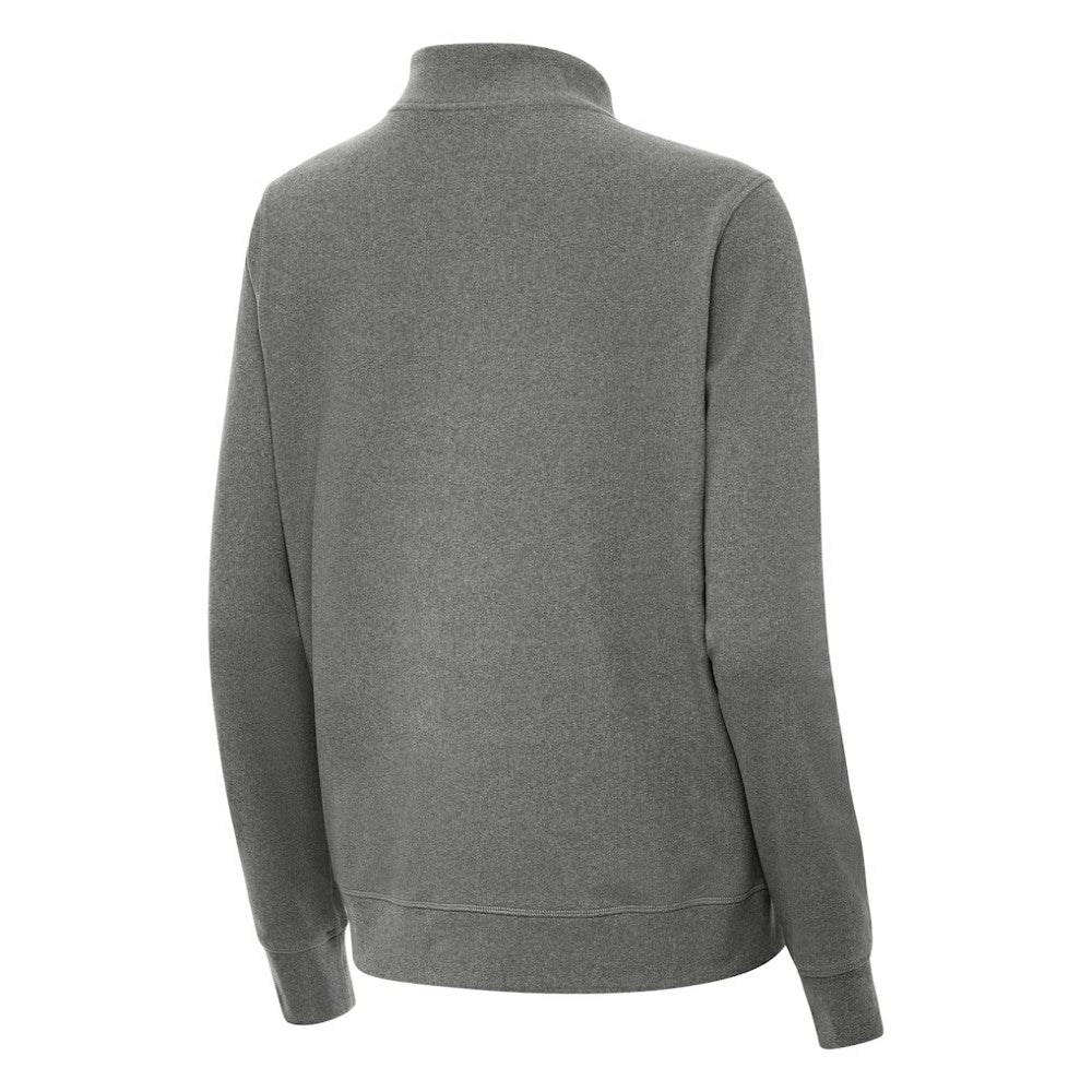 Boston Bruins Antigua Women's Crush Quarter-Zip Pullover Heather Black
