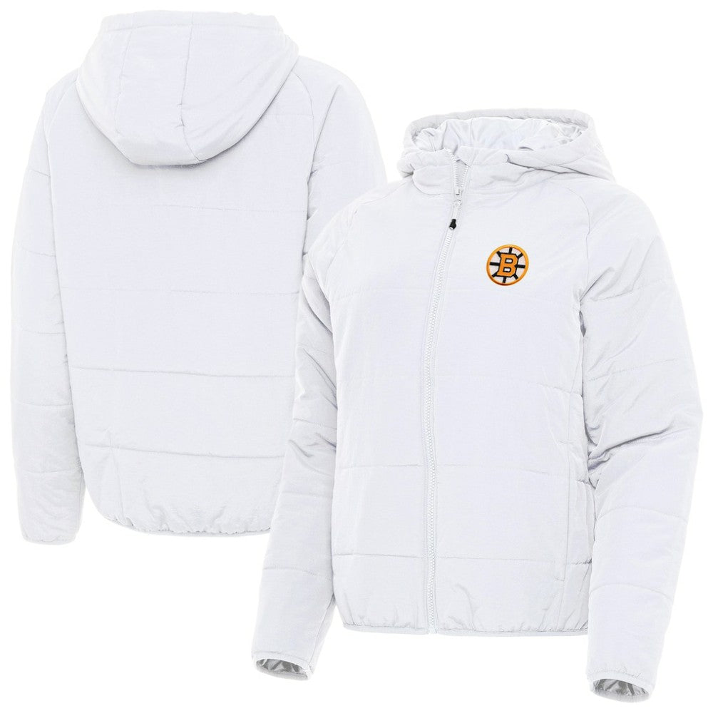 Boston Bruins Antigua Women's Raglan Universe Full-Zip Hooded Jacket White