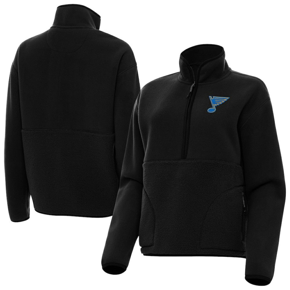 St. Louis Blues - Antigua Women's Figure Half-Zip Pullover Black
