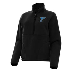St. Louis Blues - Antigua Women's Figure Half-Zip Pullover Black