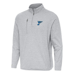 St. Louis Blues - Antigua Certain Tri-Blend Quarter-Zip Top Heather Gray
