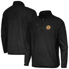 Boston Bruins Antigua Certain Tri-Blend Quarter-Zip Top Heather Black
