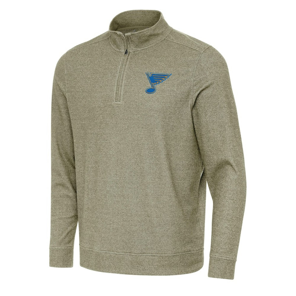 St. Louis Blues - Antigua Subtle Quarter-Zip Sweatshirt Olive