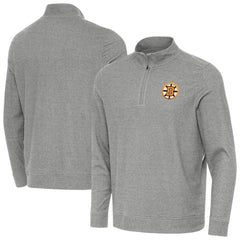 Boston Bruins Antigua Subtle Quarter-Zip Sweatshirt Heather Black