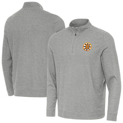 Boston Bruins Antigua Subtle Quarter-Zip Sweatshirt Heather Gray