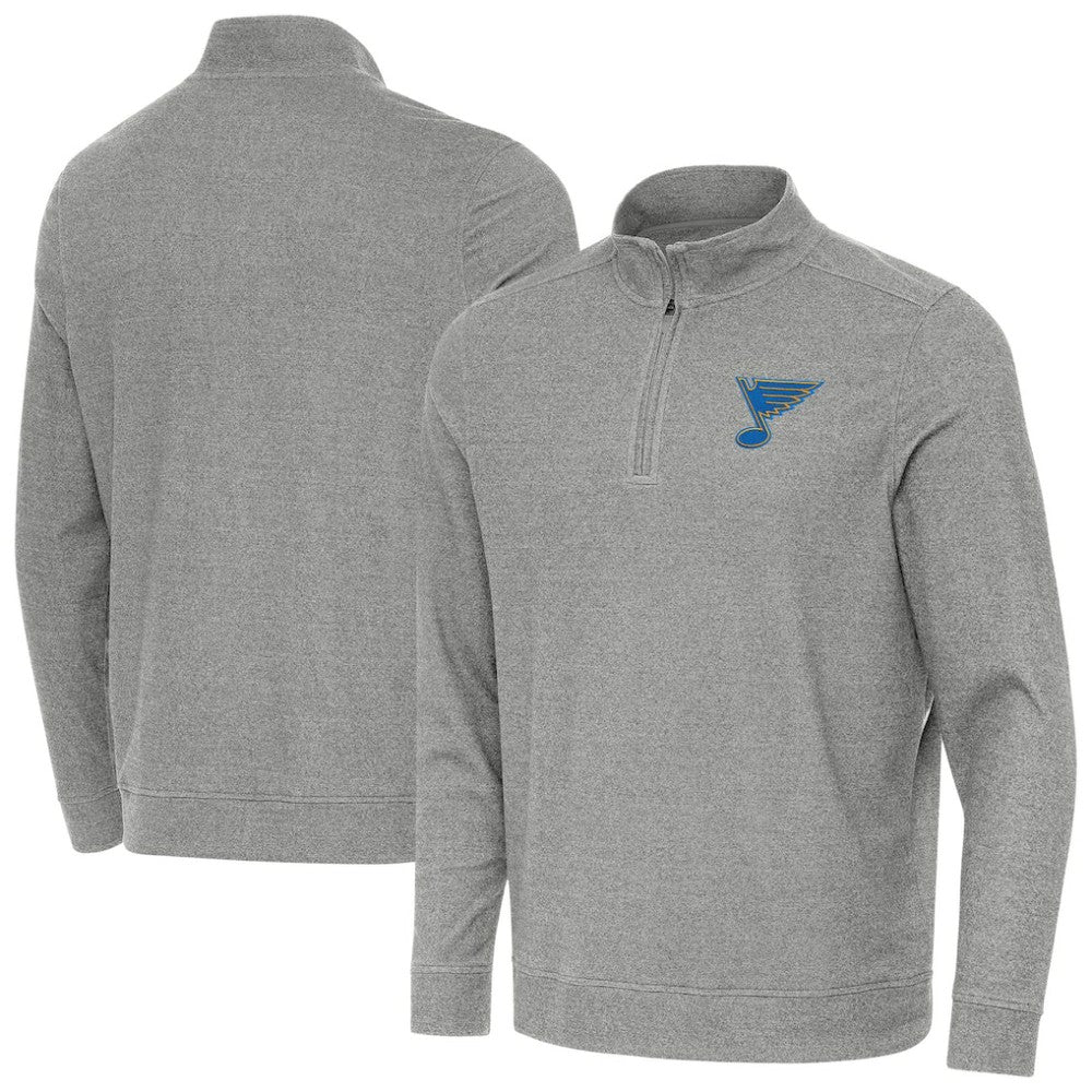 St. Louis Blues - Antigua Subtle Quarter-Zip Sweatshirt Heather Black